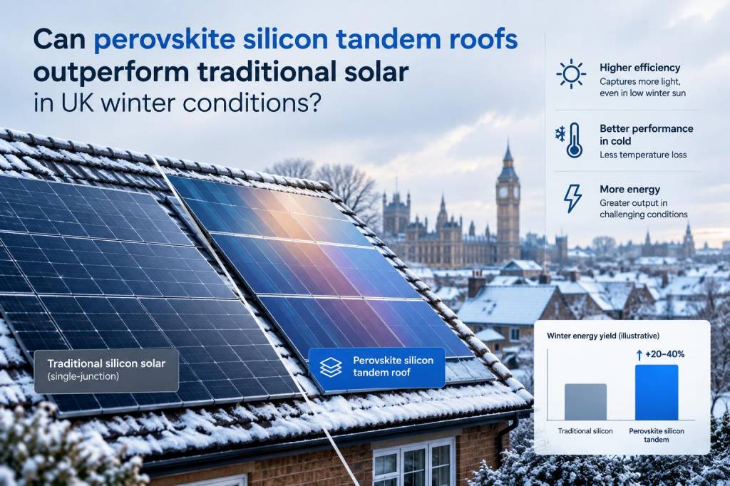 Can perovskite-silicon tandem roofs outperform traditional solar in uk winter conditions?