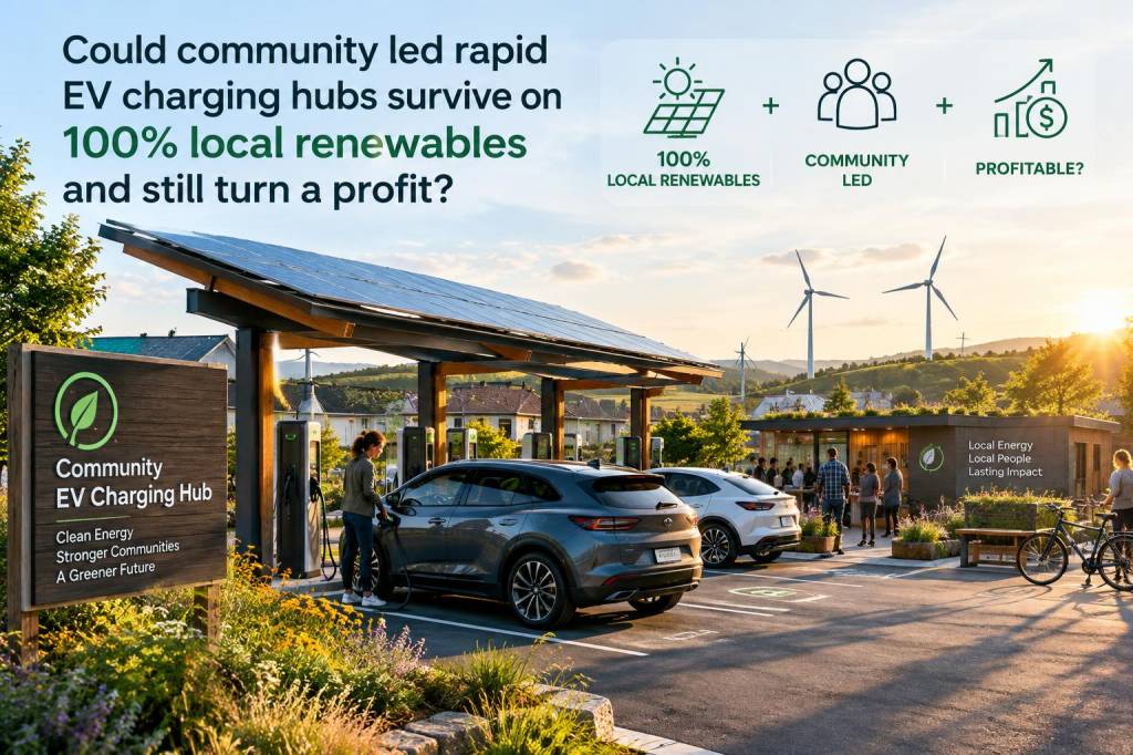 Could community-led rapid ev charging hubs survive on 100% local renewables and still turn a profit?